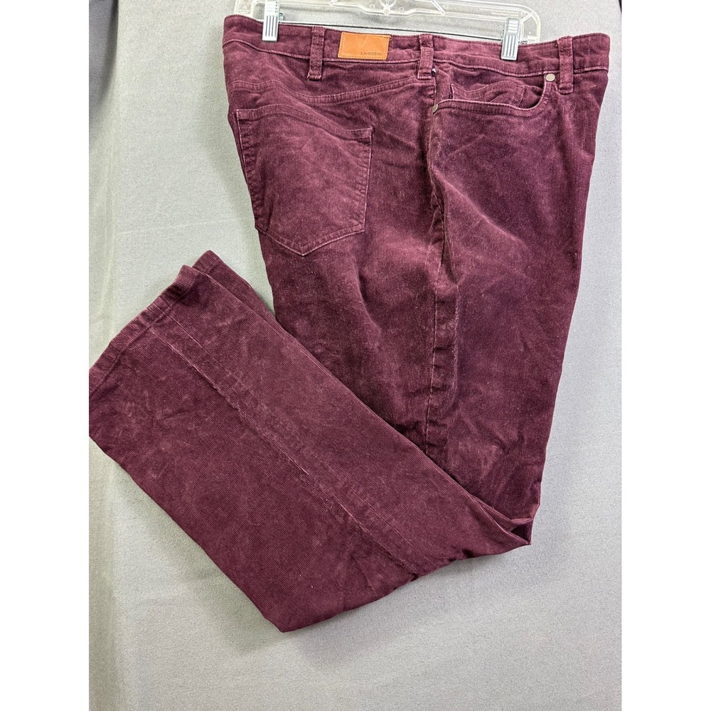 Lands End Women's 18W Corduroy Pants Mid Rise Demi Bootcut Burgundy Plum 488882